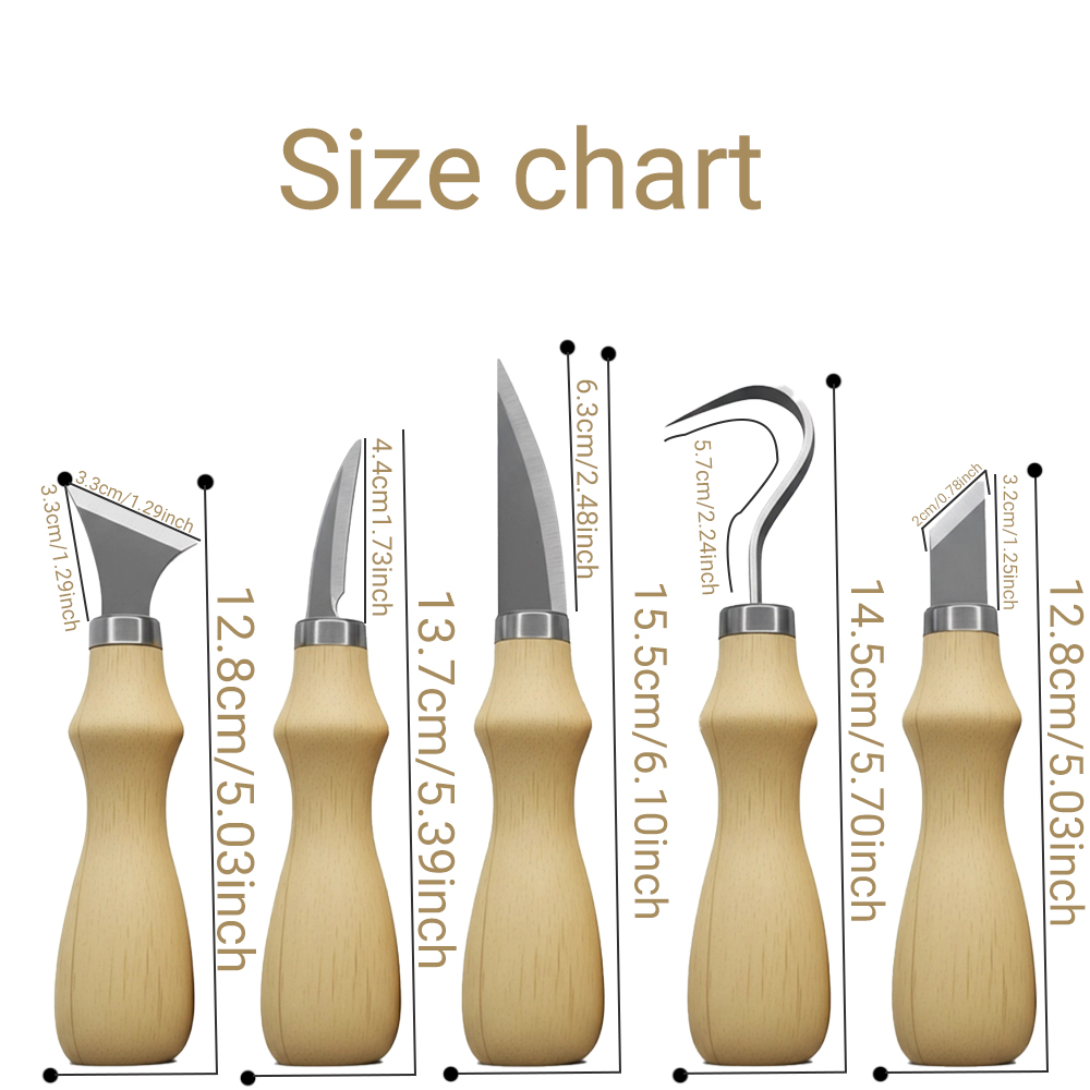 5피스 나무 조각 도구 세트, 오크 손잡이 곡선형 칼, - Craft Knife Set 리뷰 및 가격