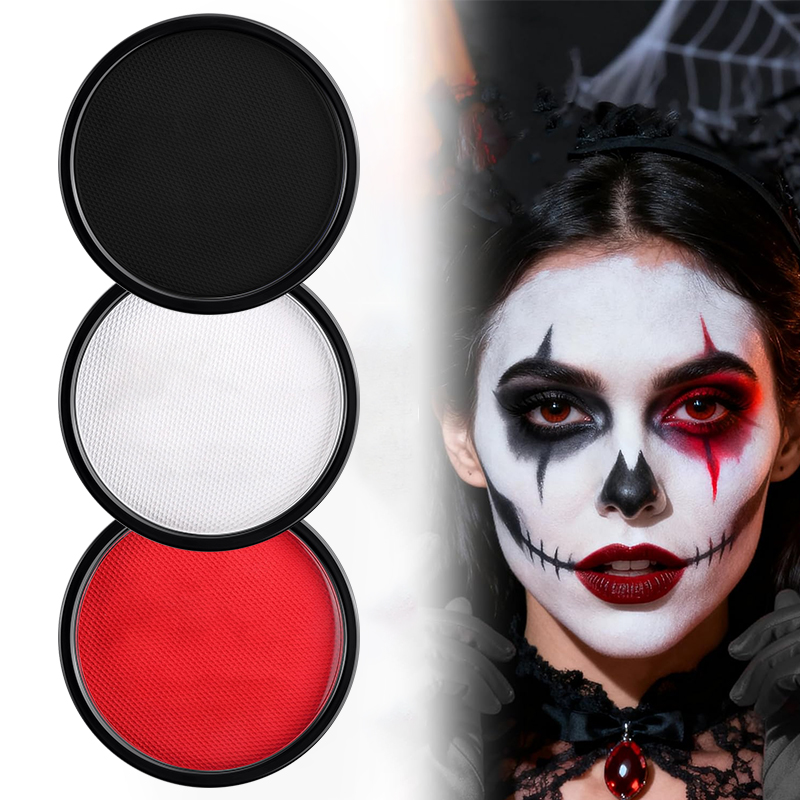 3개입 블랙 화이트 레드 수성 페이스 페인트 세트 (무 - Cosplay Prop Paint 리뷰 및 가격